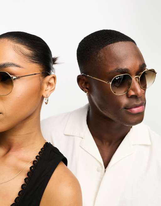 Ray-Ban - Jack - Afgeronde zeshoekige zonnebril in goud en bruin, 2 van 4