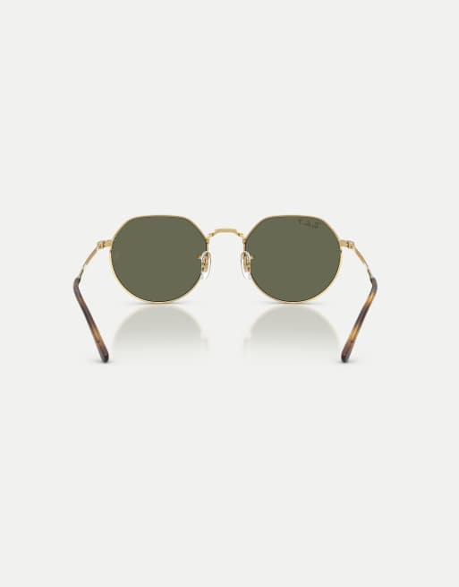 Ray-Ban Jack gafas de sol irregulares polarizadas con lentes verdes en arista, 2 de 4