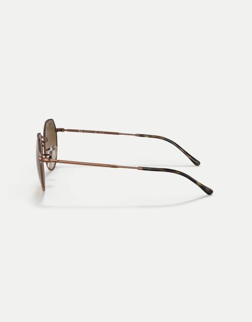 Ray-Ban jack irregular polarised sunglasses in copper with brown lens in copper, 2 of 4