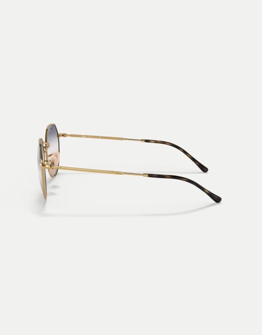 Ray-Ban Jack irregular sunglasses with transparent lens in arista gold, 4 of 4