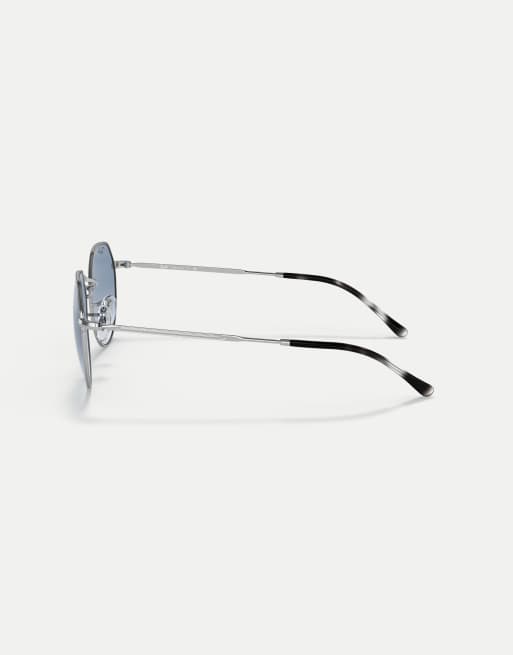 Ray-Ban - Jack - Lunettes de soleil irrégulières à verres bleus - Argenté, 3 de 3
