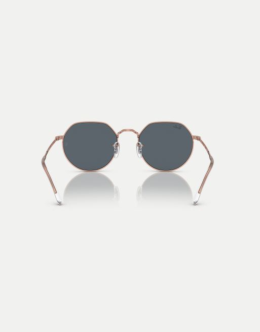 Ray-Ban - Jack - Lunettes de soleil irrégulières à verres bleus - Rose doré, 4 de 4