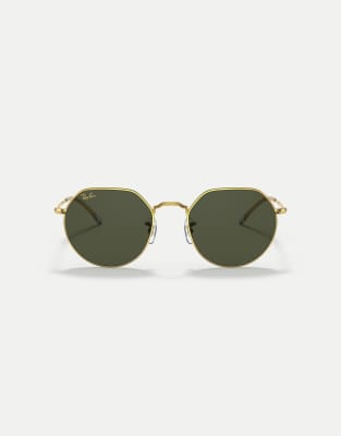 Ray-Ban - Jack - Lunettes de soleil irrégulières à verres verts - Doré