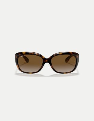 Thumbnail - Ray-Ban - Jackie Ohh - Sonnenbrille in hellem Havana mit Schmetterlings-Gestell und braunen polarisierten Gläsern