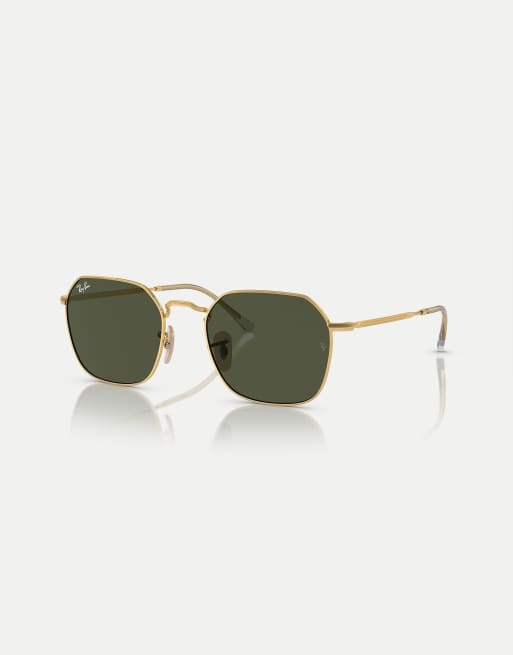 Ray-Ban - Jim - Lunettes de soleil irrégulières à verres verts - Doré arista
