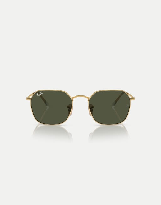 Ray-Ban - Jim - Occhiali da sole irregolari oro Arista con lenti verdi, 2 di 3