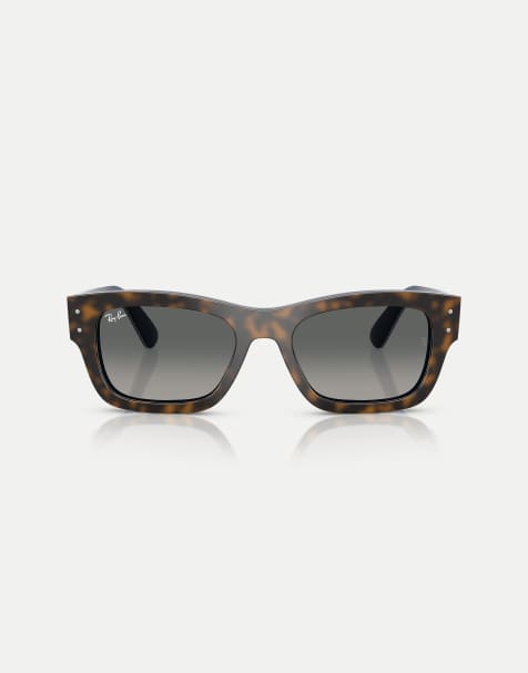 Ray-Ban – Joseph – Rechteckige Sonnenbrille in Havana-Grau auf Ombré-Blau mit grauen Gläsern - view 1