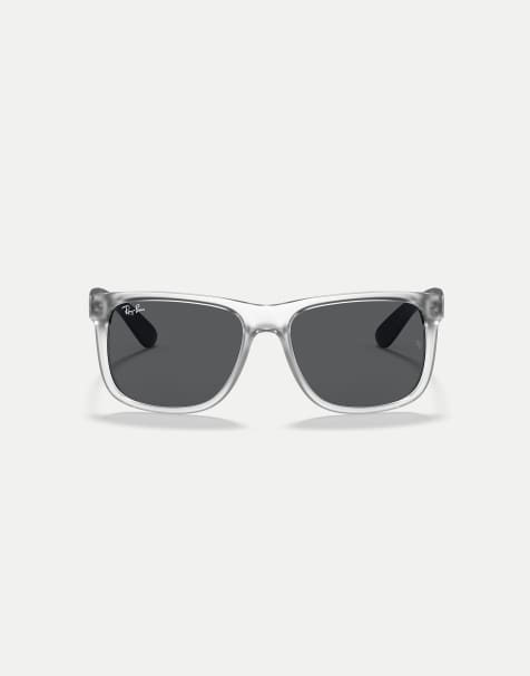 Ray-Ban Justin color mix square sunglasses with grey lens in transparent - view 1