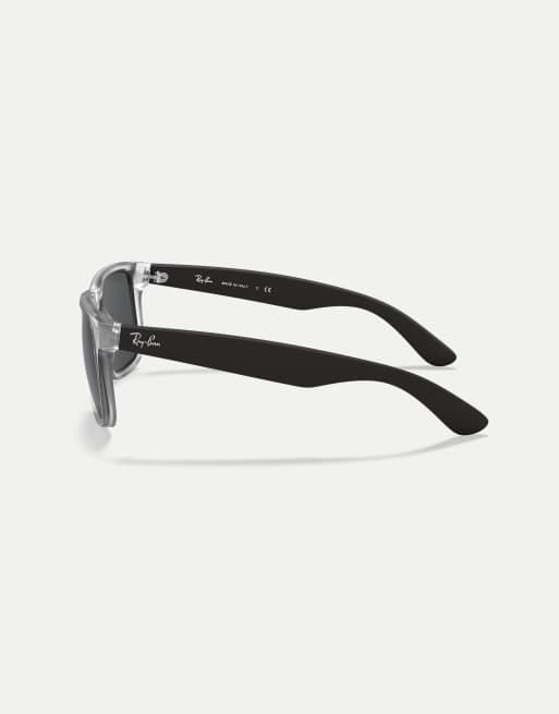 Ray-Ban Justin gafas de sol cuadradas multicolor con lentes grises en transparente, 4 de 4