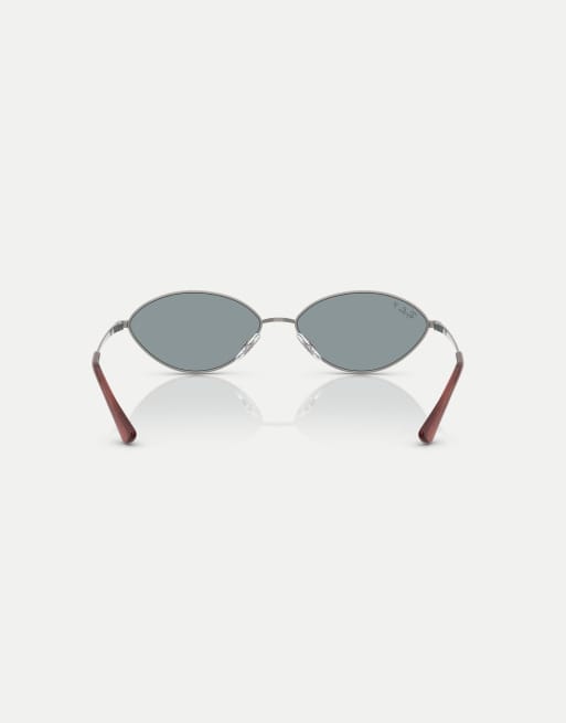 Ray-Ban - Kai - Lunettes de soleil ovales à verres bleus polarisés - Gris acier, 2 de 4