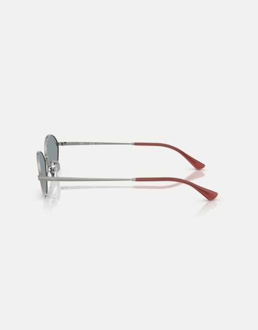 Ray-Ban Kai  oval polarised sunglasses with blue lens in gunmetal, 4 of 4