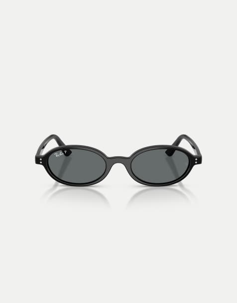Ray-Ban - Khal - Occhiali da sole polarizzati ovali neri con lenti grigie - view 1