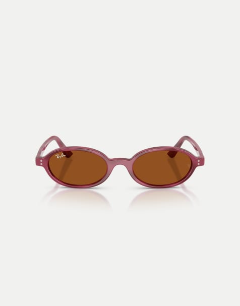 Ray-Ban Khal  oval sunglasses with brown lens in violet havana - view 1