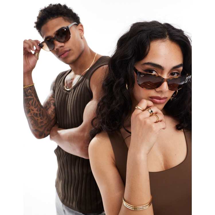 Ban large round sunglasses in tortoiseshell Women s Air Heart Sunglasses Black Gold Ray ClassicfuncenterShops