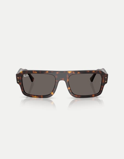 Ray-Ban Lukas  rectangle sunglasses with grey lens in havana - view 1
