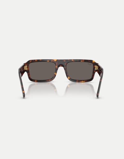 Ray-Ban Lukas  rectangle sunglasses with grey lens in havana, 2 of 4