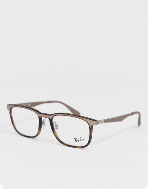 Ray-Ban - Lunettes carrées - Havane mat