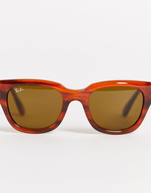 Ray Ban Lunettes de soleil monture paisse Marron ASOS