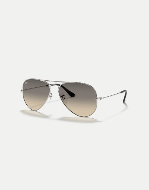 Ray-Ban lunettes de soleil aviateur à verres dégradés gris en argent, 3 de 4