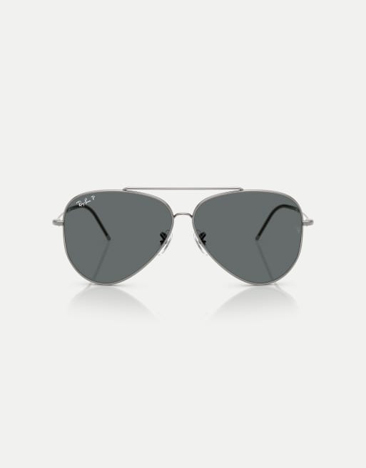 Ray-Ban - Lunettes de soleil aviateur à verres polarisés gris - Gris acier, 2 de 3