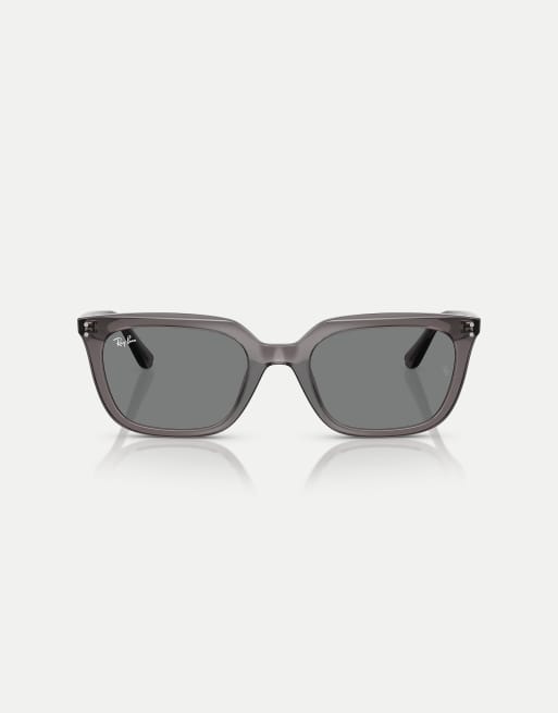 Ray-Ban - Lunettes de soleil carrées à verres gris - Gris transparent