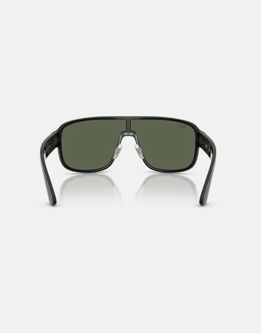 Ray-Ban lunettes de soleil carrées à verres verts noires, 2 de 4