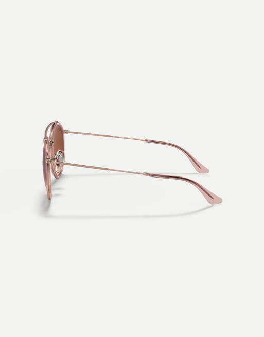 Ray-Ban lunettes de soleil rondes à double pont, verres marron, cuivre, 4 de 4