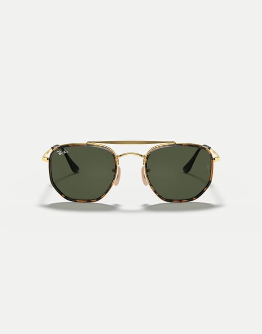 Ray-Ban Marshal ii irregular sunglasses with green lens in arista gold, 1 of 4