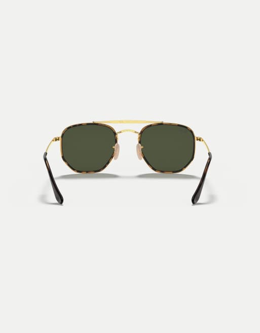 Ray-Ban Marshal ii irregular sunglasses with green lens in arista gold, 2 of 4