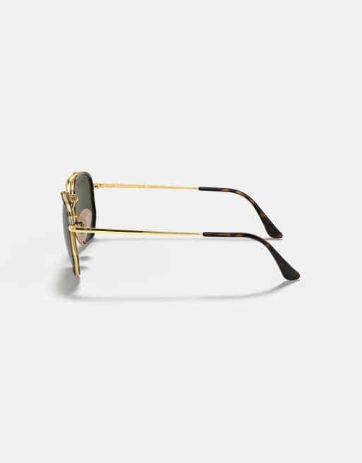 Ray-Ban Marshal ii irregular sunglasses with green lens in arista gold, 4 of 4