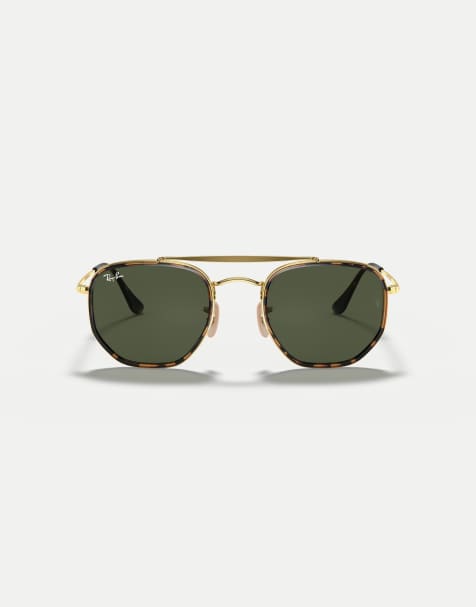 Ray-Ban Marshal ii occhiali da sole irregolari con lenti verdi in arista gold - view 1