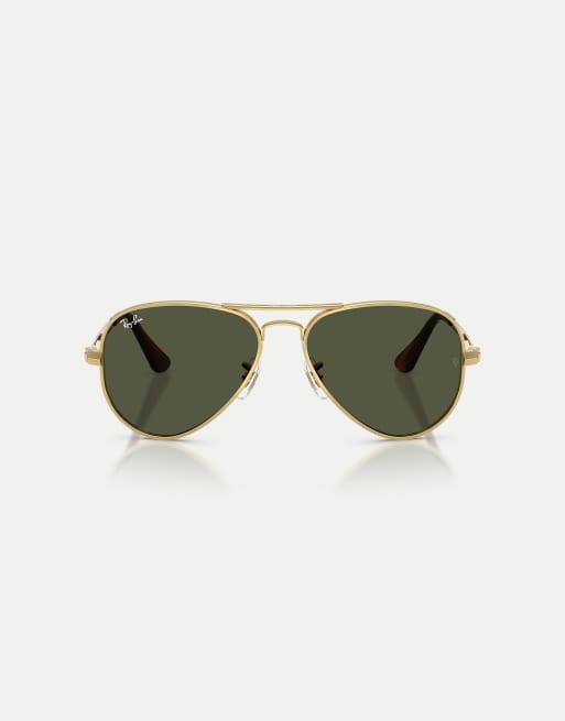 Ray-Ban - Max - Lunettes de soleil aviateur à verres verts - Doré arista