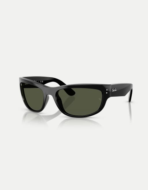 Ray-Ban – Mega Balorama – Blacked Out Collection – Rechteckige Sonnenbrille in Schwarz mit schwarzen Gläsern, 3 von 3