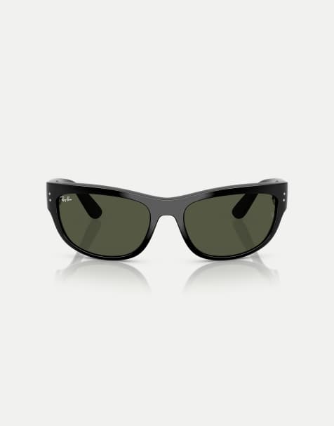 Ray-Ban Mega balorama blacked out collection rectangle sunglasses with black lens in black
