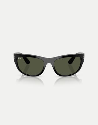 Ray-Ban - Mega - Blacked Out Collection - Lunettes de soleil rectangulaires à verres noirs - Noir