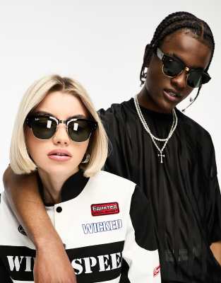 Ray-Ban Ray-Ban mega club master round sunglasses in all black