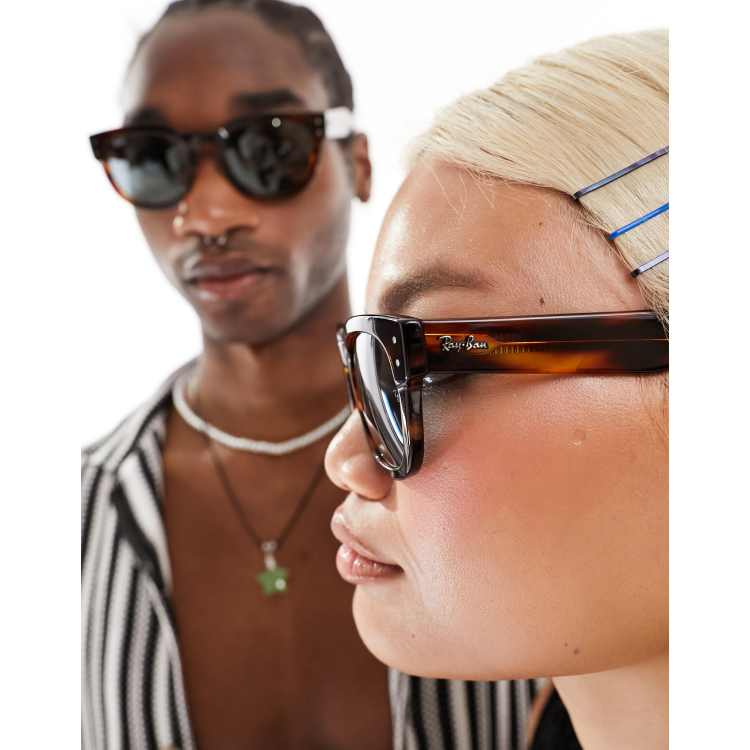 Ray-Ban mega hawkeye round sunglasses in tortoiseshell ASOS