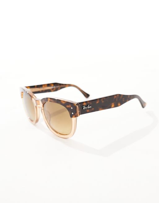 Ray-Ban – Mega Hawkeye – Szylkretowo-beżowe okrągłe okulary przeciwsłoneczne , 3 z 4
