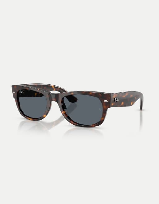 Ray-Ban Mega wayfarer ii square sunglasses with blue lens in havana, 2 of 4