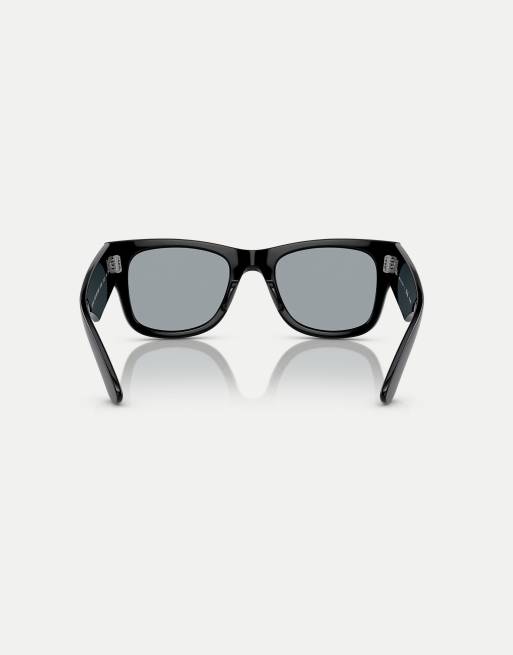 Ray-Ban - Mega Wayfarer - Occhiali da sole polarizzati squadrati neri con lenti blu, 4 di 4