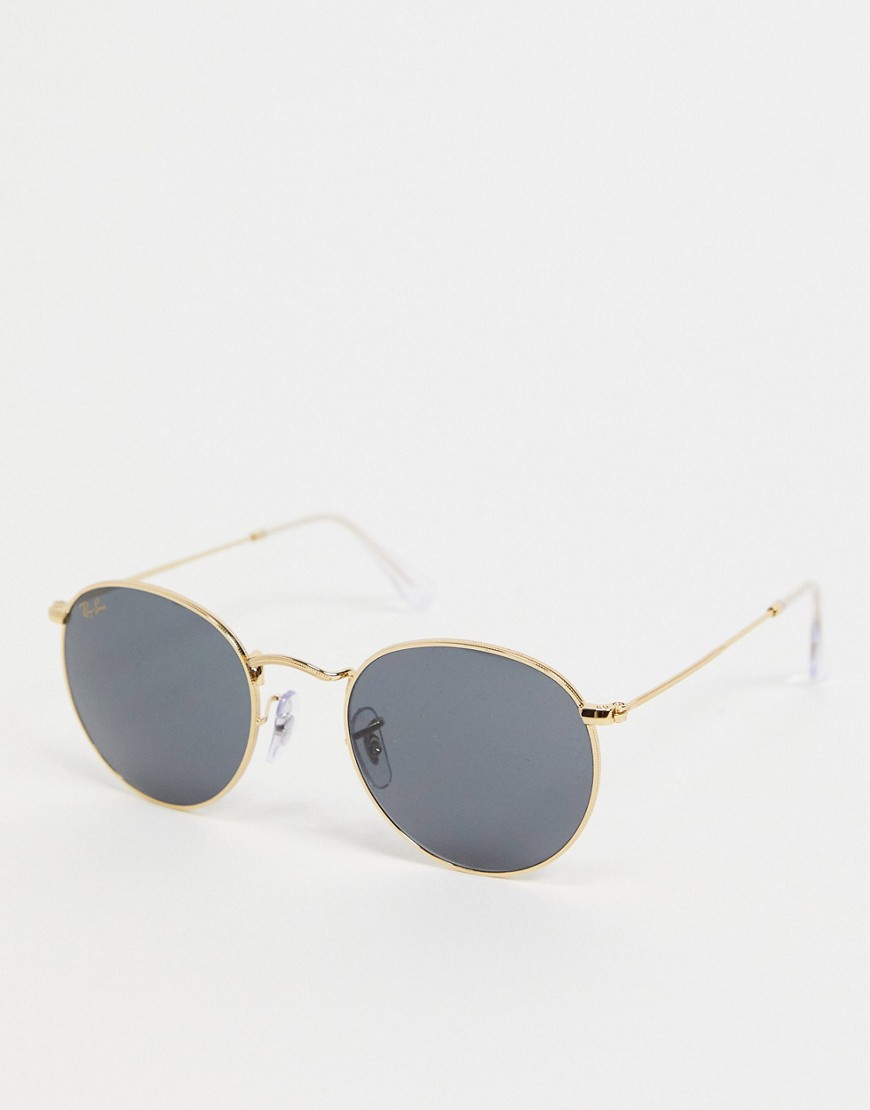 Ray-Ban mens round sunglasses in gold