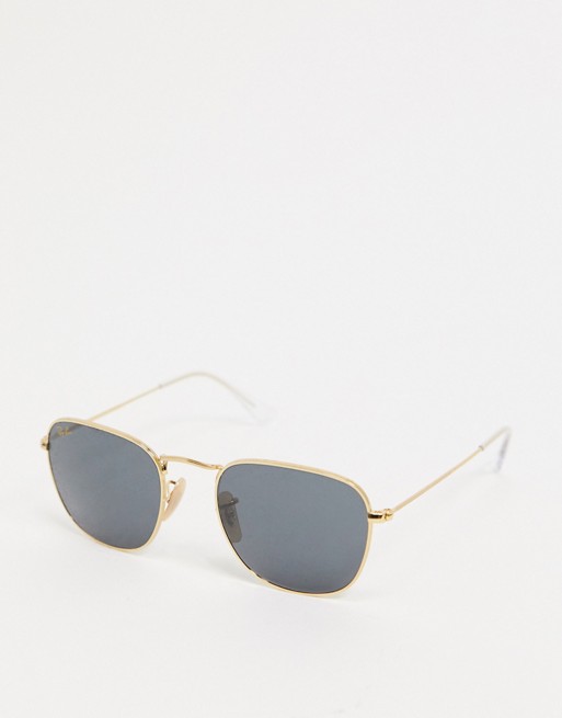 Ray-ban metal round sunglasses in gold ORB3857