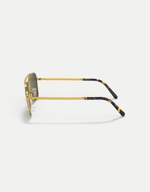 Ray-Ban New caravan square sunglasses with green lens in gold, 3 of 3
