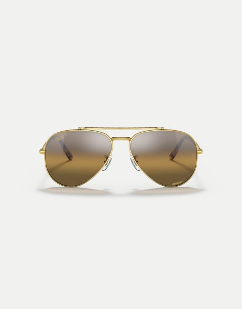 Ray-Ban - New - Lunettes de soleil aviateur à verres miroir marron - Doré - view 1