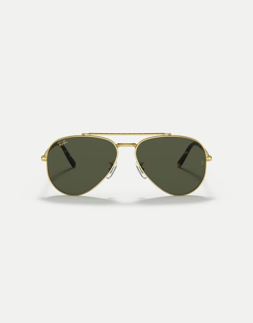 Ray-Ban - New - Occhiali da sole aviatore pilot color oro con lenti verdi
