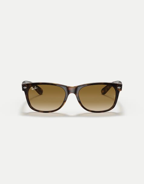 Ray-Ban New wayfarer classic square sunglasses with brown lens in light havana - view 1