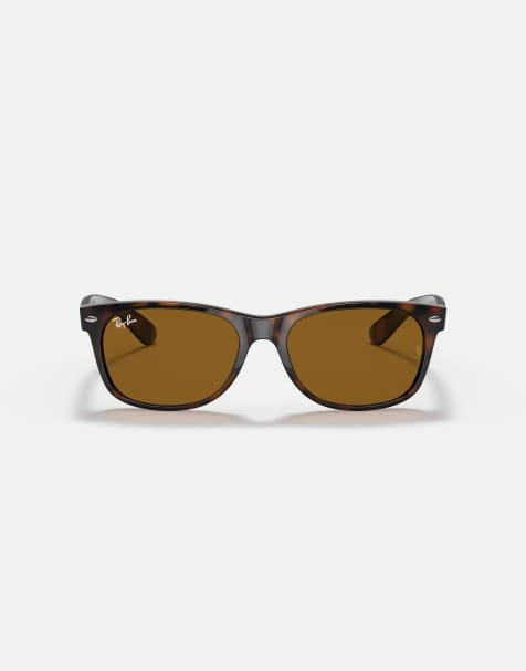 Ray-Ban New Wayfarer gafas de sol cuadradas clásicas con lentes marrones en havana claro - view 1