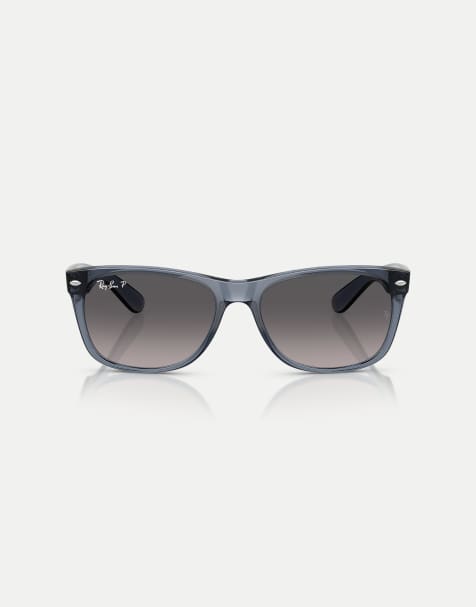 Ray-Ban - New Wayfarer - Occhiali da sole squadrati blu scuro trasparente con lenti grigie polarizzate - view 1