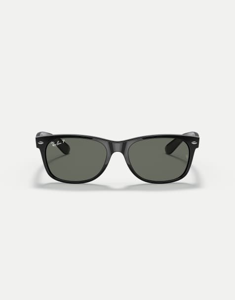 Ray-Ban - New Wayfarer - Occhiali da sole squadrati classici neri con lenti verdi polarizzate - view 1