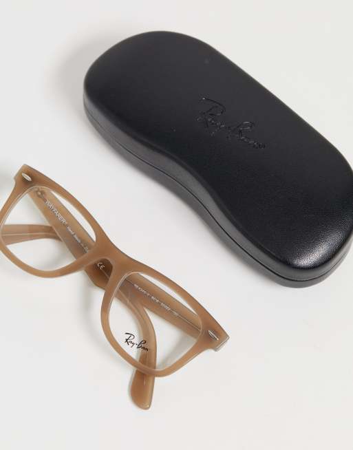 Ray Ban Occhiali con montatura crema e lenti trasparenti ASOS